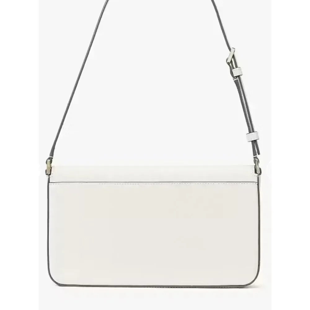 kate spade Staci Meringue Ivory Gold Tone Saffiano Leather Small Hobo Bag